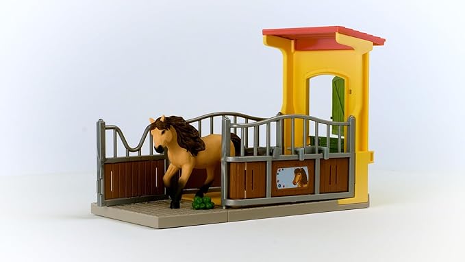 Schleich Farm World, Horse Toys for Girls and Boys, Horse Stall Set with Iceland Pony Stallion Toy Figure - Figurio