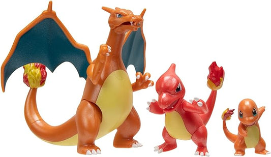 Pokémon Select Evolution 3 Pack - Features 2-Inch Charmander, 3-Inch Charmeleon and 4.5-Inch Charizard Battle Figures - Figurio