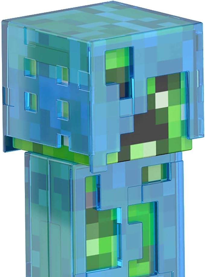 Mattel Minecraft Diamond Level Creeper Action Figure & Die-Cast Accessories, Collectible Toy Inspired by Video Game, 5.5 inch - Figurio