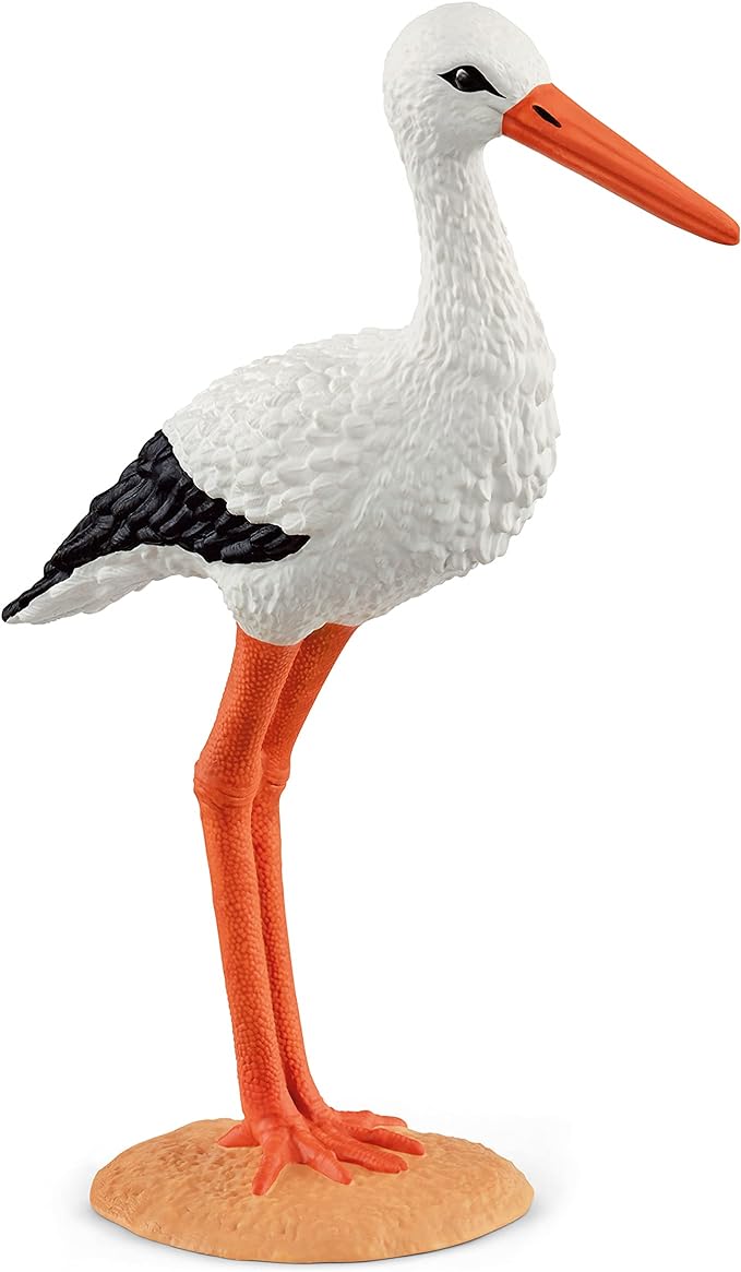 Schleich Farm World, Realistic Bird Animal Toys for Boys and Girls 3 and Above, Stork Toy Figurine, Ages 3+ - Figurio