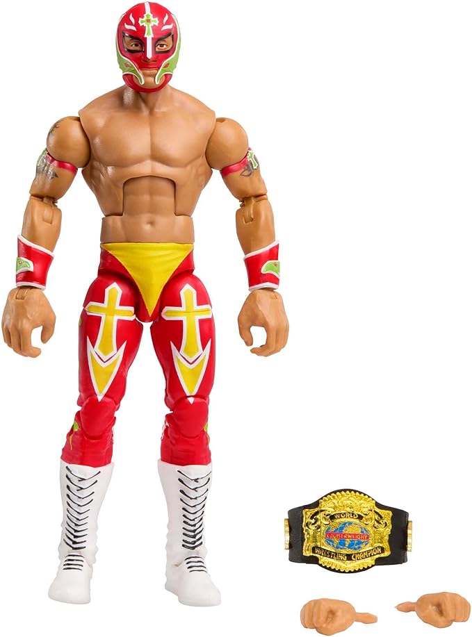 Mattel WWE Rey Mysterio Elite Collection Action Figure, Deluxe Articulation & Life-like Detail with Iconic Accessories, 6-inch - Figurio