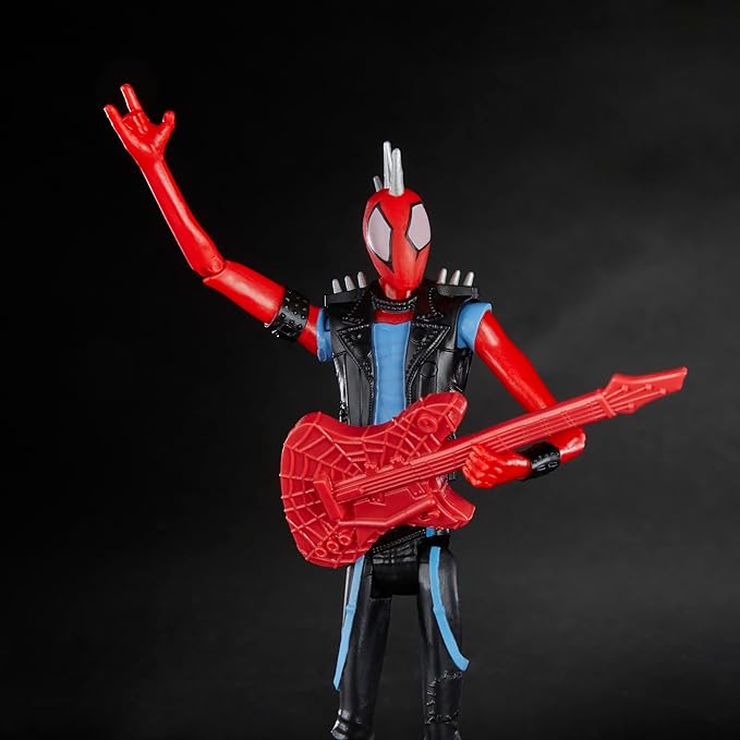 Spider-Man Marvel : Across The Spider-Verse Spider-Punk Toy, 6-Inch-Scale Action Figure with Guitar Accessory, for Kids Ages 4 and Up - Figurio