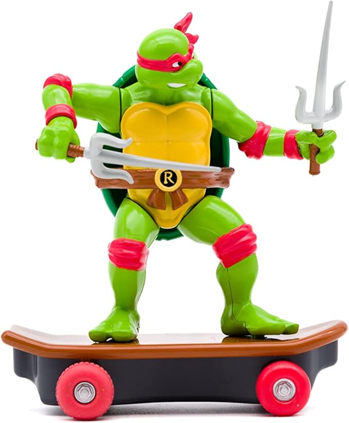 Teenage Mutant Ninja Turtles 5" Sewer Shredders - Raphael Classic Edition - Skate and Battle with Ninja Action - Ages 3+ - Figurio