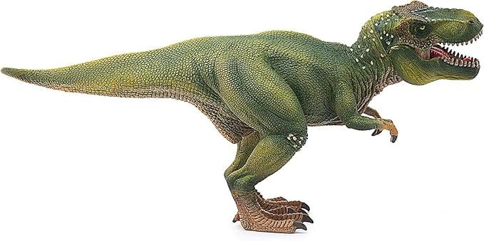 schleich DINOSAURS — Tyrannosaurus Rex, T-Rex Toy with Realistic Detail and Movable Jaw, Imagination-Inspiring Dinosaur Toys for Girls and Boys Ages 4+, Green, 11.2" x 5.6" x 3.8" - Figurio