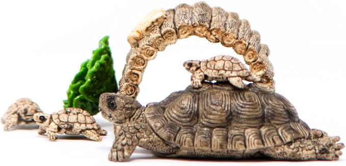 Schleich Wild Life 6-Piece Tortoise Toy Figure with Hatchlings and Turtle Home Playset for Kids Ages 3-8 (42506n) - Figurio