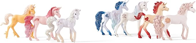 Schleich bayala 7-Piece Gemstone Collectible Unicorn Toy Set with 7 Unique and Collectible Toy Unicorns - Figurio