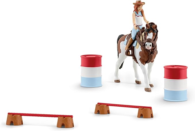 Schleich Horse Club, Horse Toys for Girls and Boys, Hannah's Western Riding Horse Set with Rider and Horse Toy, 12 pieces, Ages 5+ - Figurio