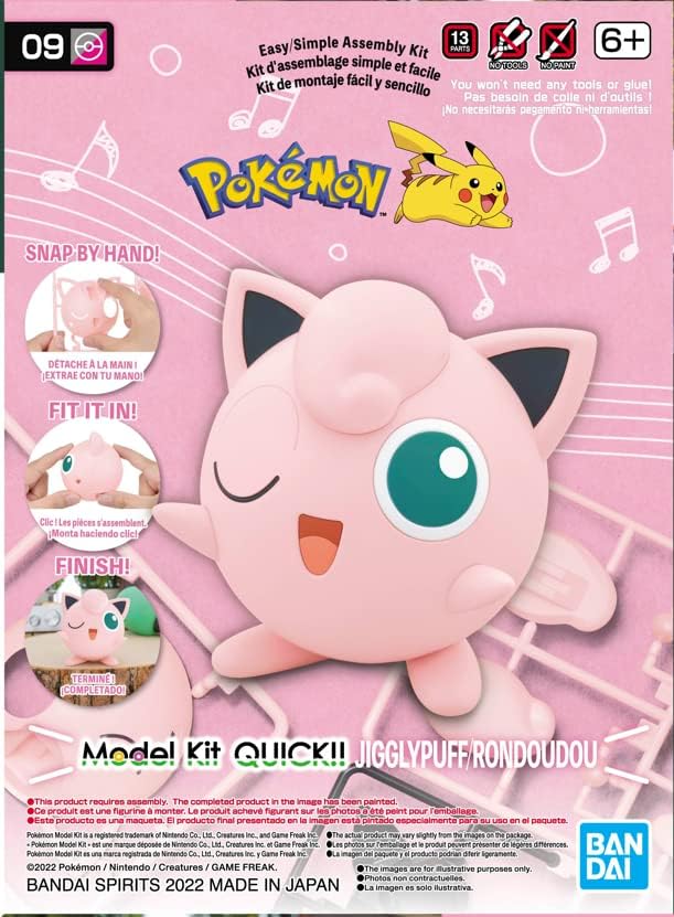 BANDAI Hobby - Pokémon - #09 Jigglypuff, Spirits Pokémon Quick!! Model Kit - Figurio