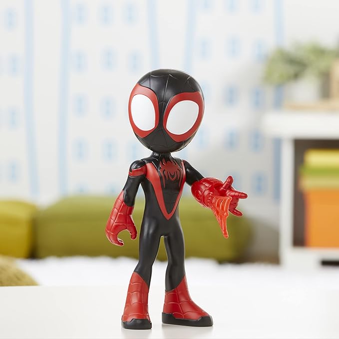 Spidey and His Amazing Friends Supersized Miles Morales: Spider-Man 9-inch Action Figure, Marvel Preschool Super Hero Toy, Kids Ages 3 and Up - Figurio