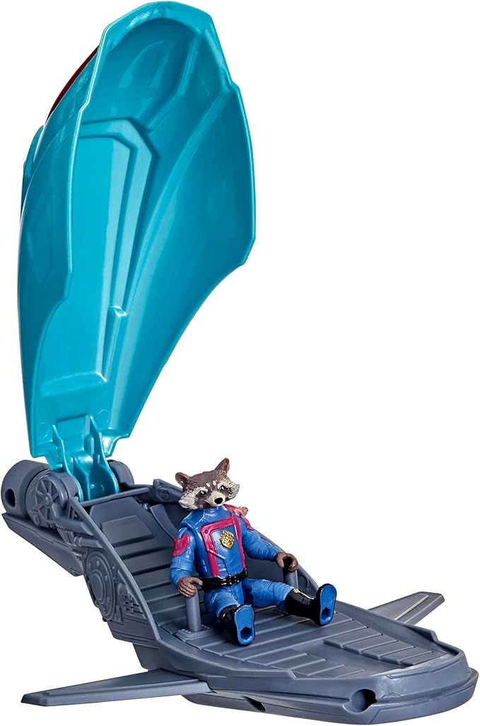 Hasbro Marvel Guardians of The Galaxy Vol.3 Galactic Spaceship,Rocket Action Figure with Vehicle and Blaster Accessory,Superhero Toys for Kids - Figurio