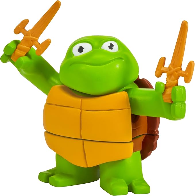 Teenage Mutant Ninja Turtles 83291 Turtle Tots Action Figure 2-Pack Featuring Michelangelo and Raphael. Ideal Present for Boys 4 to 7 Years and TMNT Fans - Figurio