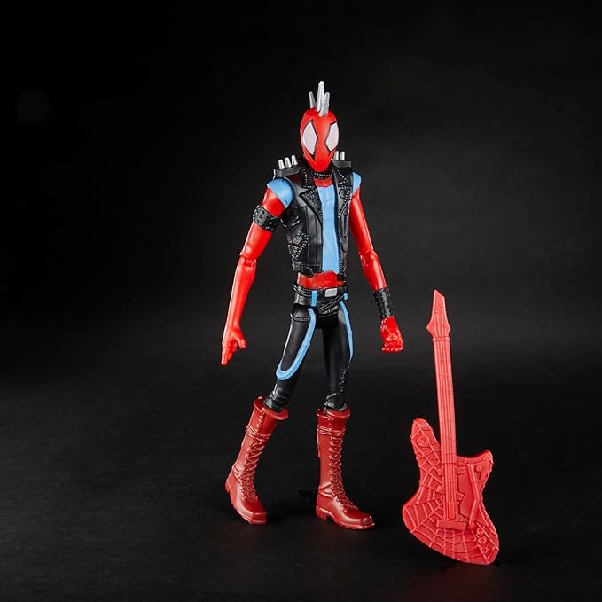 Spider-Man Marvel : Across The Spider-Verse Spider-Punk Toy, 6-Inch-Scale Action Figure with Guitar Accessory, for Kids Ages 4 and Up - Figurio