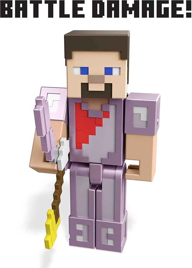 Mattel Minecraft Ultimate Ender Dragon Figure, 20-in Mist-Breathing Creature, Plus 3.25-in Color-Change Steve Figure, Weapon, Amor and Battle Accessory, Gift for 6 Years Old and Up - Figurio