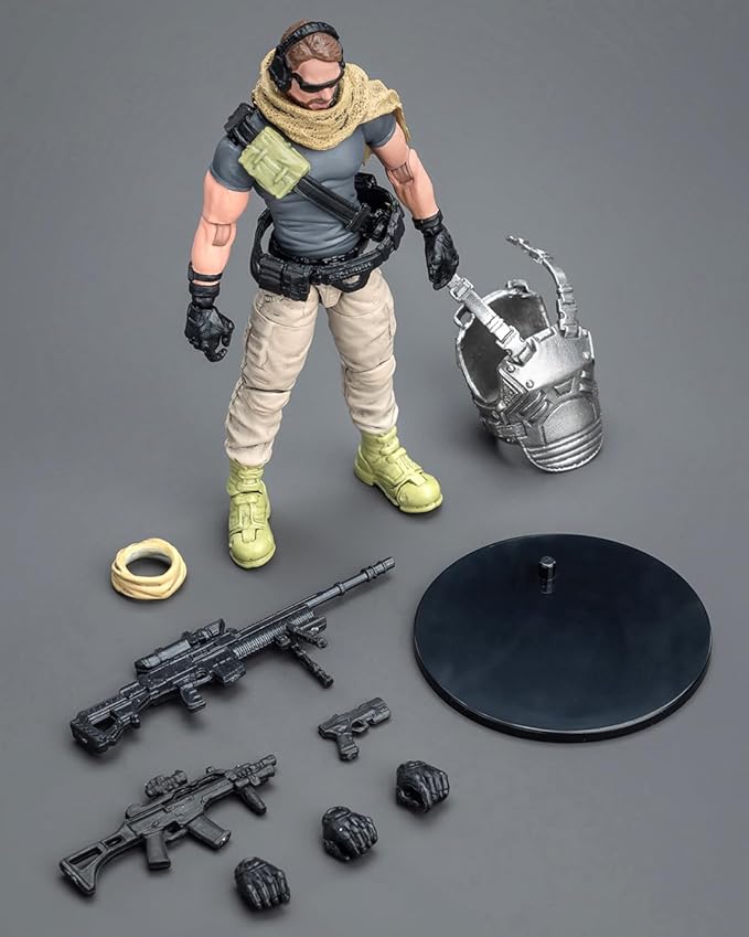 JOYTOY 1/18 Action Figure - Sack Mercenaries-The Sharpshooter ABS & PVC, Perfect for Collectors & Decor - 4.1 Inch, 3.49 OZ (JT9879) - Figurio