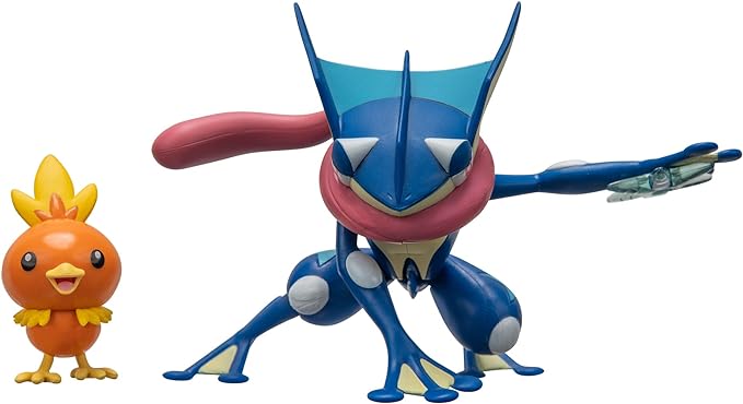 Pokémon Battle Figure 2 Pack - Features 4.5-Inch Greninja and 2-Inch Torchic Battle Figures with Accessory - Amazon Exclusive - Figurio