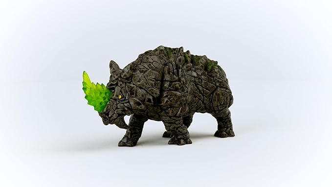 Schleich Eldrador Battle Rhino - Realistic Fantasy Rock Tough - High-Intensity Mythical Monster Action Figure with Movable Head, Play Time Imagination for Boys and Girls, Gift for Kids Age 7+ - Figurio