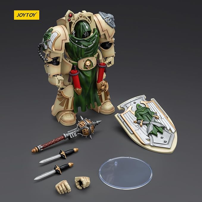 JOYTOY JT9213 40K 1/18 Action Figure Toy, Dark Angels Deathwing Knight with Mace of Absolution 2, 4-inch Gift for Action Figure Lovers & Collectors above - Figurio