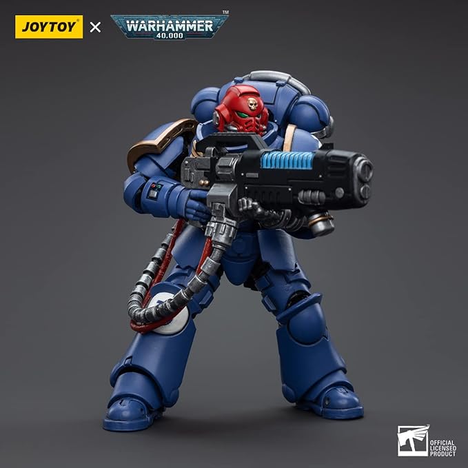 JOYTOY HAPPXYGG Warhammer 40k 1/18 4.7-inch Ultramarines Hellblasters Sergeant Ulaxes action figure model toy series - Figurio