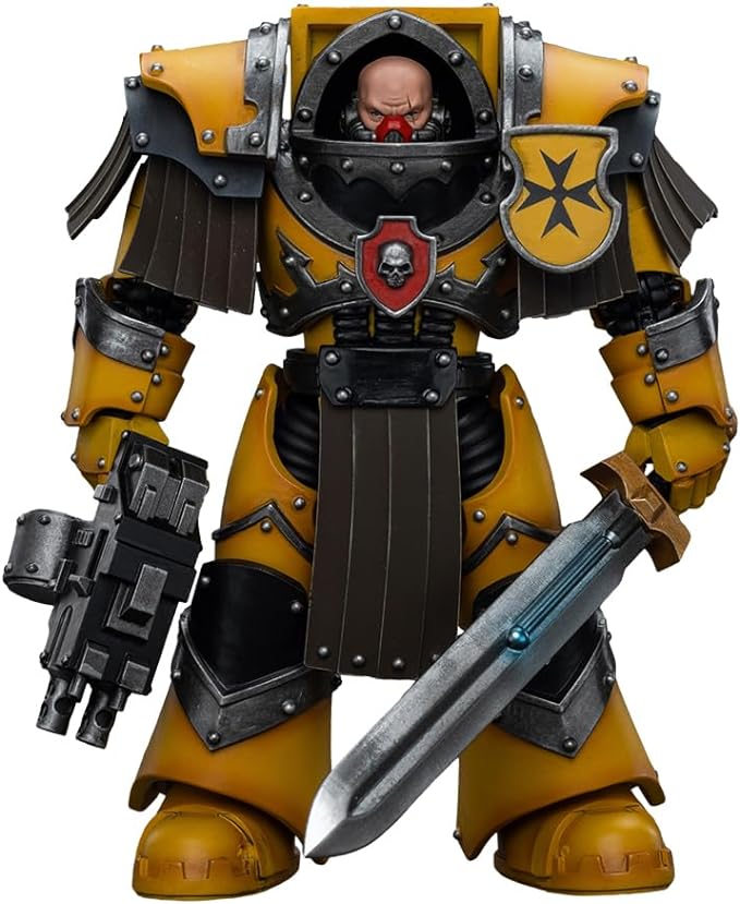 JOYTOY Warhammer 40,000 1/18 Action Figure Imperial Fists Legion Cataphractii Terminator Squad Legion Cataphractii Sergeant with Power Sword Collection Model Birthday Gifts - Figurio