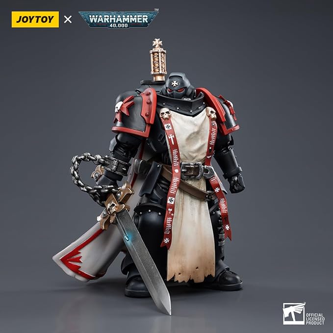 JOYTOY HAPPXYGG Warhammer 40k 1/18 4.7-inch Black Templars Primaris Sword Brethren Eberwulf Action Figure Model Toy Series - Figurio