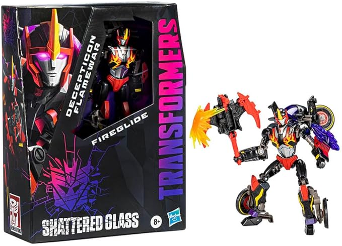 Transformers Generations Shattered Glass Collection: Decepticon Flamewar with Fireglide Exclusive - Figurio