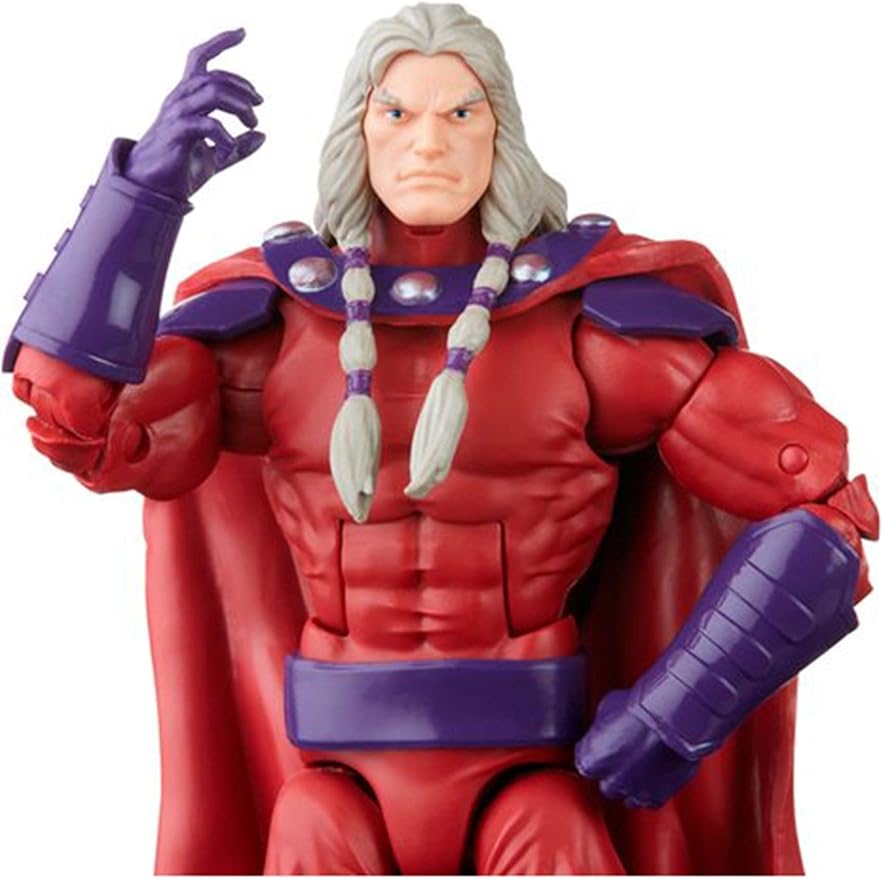 Marvel Legends Series 6-inch Scale Action Figure Toy Magneto, Premium Design, 1 Figure, and 5 Accessories , Red - Figurio