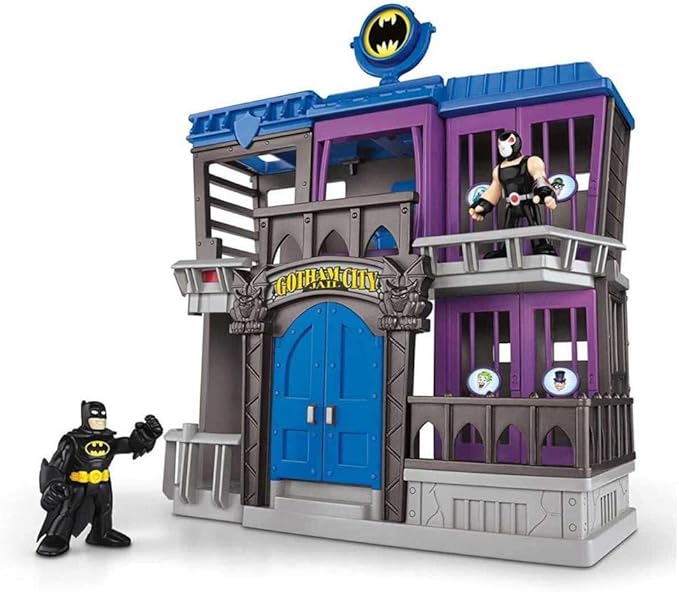 Fisher-Price Imaginext DC Super Friends Gotham City Jail Playset with Batman and Bane Figures for preschool kids ages 3-8 years - Figurio