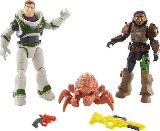 Mattel Disney and Pixar Lightyear Toy Figures and Accessories, 5-in Scale Izzy & Buzz Figures, Oversized Bug & Blasters - Figurio