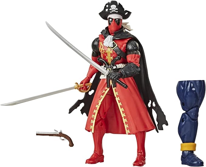 Marvel Hasbro Legends Series 6-inch Deadpool Collection Deadpool Action Figure (Pirate) Toy Premium Design and 3 Accessories - Figurio