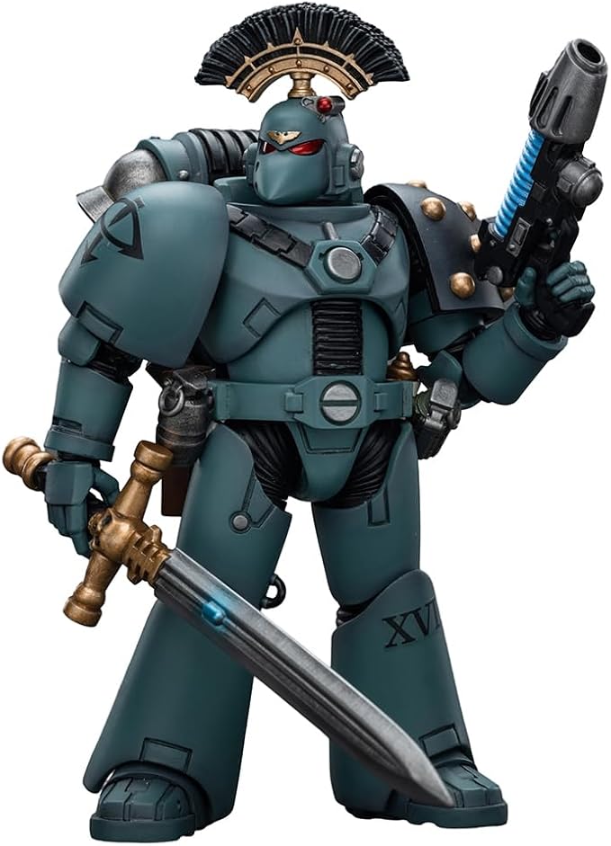 JOYTOY Warhammer 40,000 1/18 Action Figure Sons of Horus MKVI Tactical Squad Sergeant with Power Sword Collection Model Birthday Gifts - Figurio