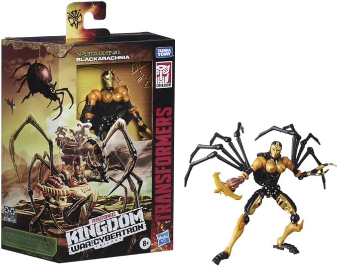 Transformers Toys Generations War for Cybertron: Kingdom Deluxe WFC-K5 Blackarachnia Action Figure - Kids Ages 8 and Up, 5.5-inch - Figurio