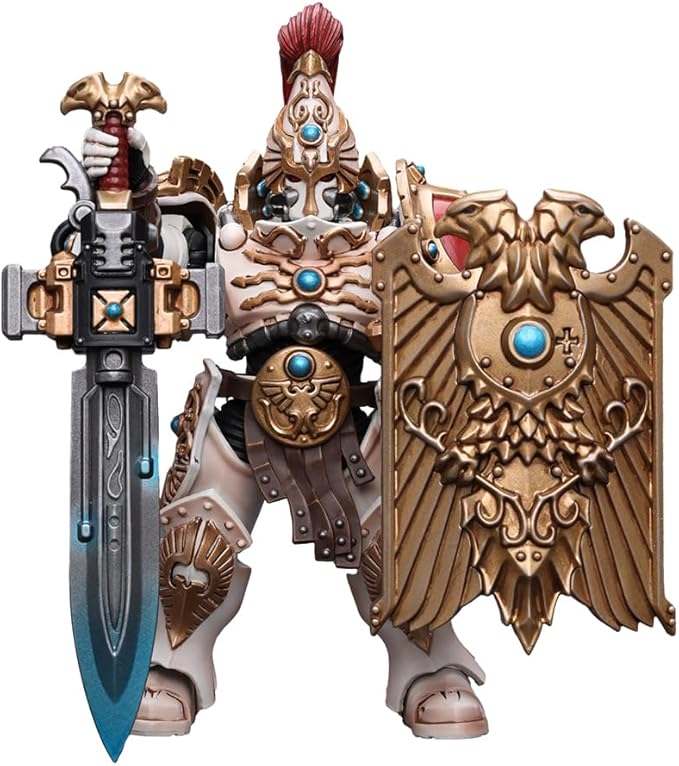 JOYTOY Warhammer 40,000 1/18 Action Figure Adeptus Custodes Solar Watch Custodian Guard with Sentinel Blade and Praesidium Shield Collection Model Birthday Gifts - Figurio