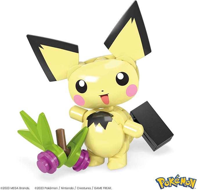 MEGA Pokémon Action Figure Building Toys Set, Pichu's Forest Forage with 84 Pieces, Motion and 1 Poseable and Buildable Character - Figurio