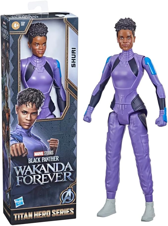 Spider-Man Marvel Studios' Black Panther: Wakanda Forever Titan Hero Series Shuri Toy, 12-Inch-Scale Action Figure, Marvel Toys Kids Ages 4 and Up - Figurio