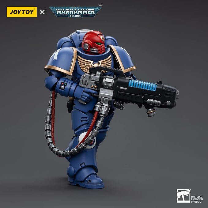 JOYTOY HAPPXYGG Warhammer 40k 1/18 4.7-inch Ultramarines Hellblasters Sergeant Ulaxes action figure model toy series - Figurio