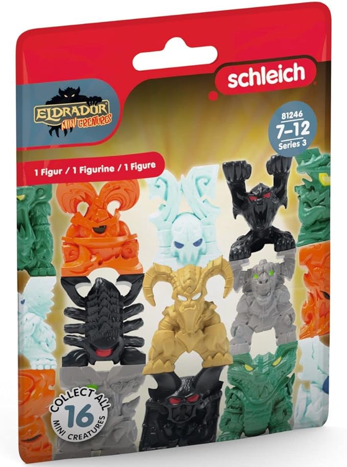 Schleich 7-Piece Eldrador Action Figure Set with Lava Mini Robot, Mini Creature, Weapon and 4 Surprise Toys Mini Creatures - Figurio