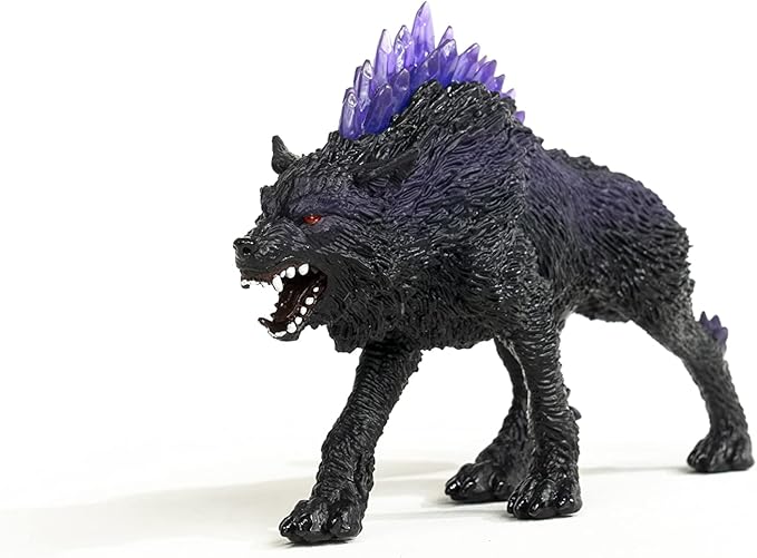 Schleich Eldrador Creatures Mythical Shadow Wolf Action Figure - Featuring Purple Coat and Translucent Back Crystals, Durable Toy for Boys and Girls, Gift for Kids Age 7+ - Figurio