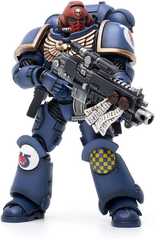 JOYTOY HAPPXYGG Warhammer 40k 1/18 4.7-inch Ultramarines Heroes of The Chapter Brother Veteran Sergeant Castor Action Figure Model Toy Series - Figurio