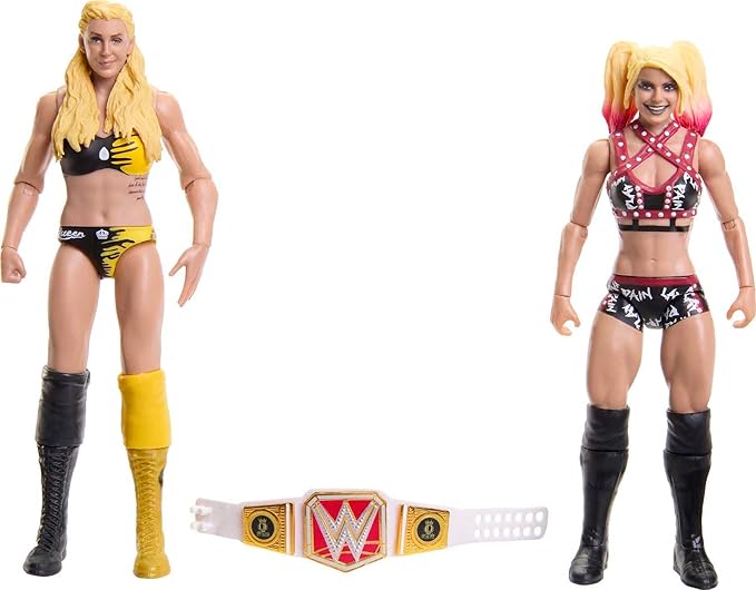 Mattel WWE Charlotte Flair vs Alexa Bliss Championship Showdown Action Figure 2-Pack with RAW Women's Championship, 6-inch - Figurio