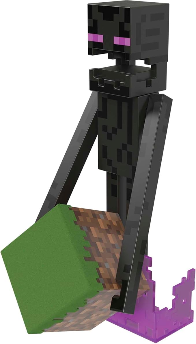 Mattel Minecraft Diamond Level Enderman Action Figure & Die-Cast Accessories, Collectible Toy Inspired by Video Game, 5.5 inch - Figurio