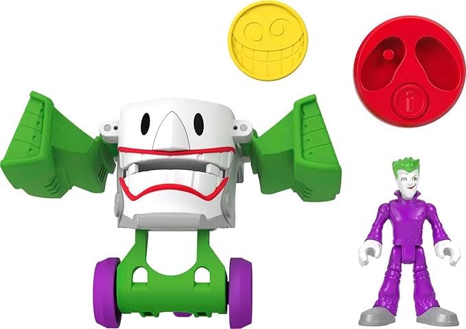 Fisher-Price Imaginext DC Super Friends Preschool Toy Head Shifters The Joker & Laff Mobile Figure Set for Pretend Play Kids Ages 3+ Years - Figurio