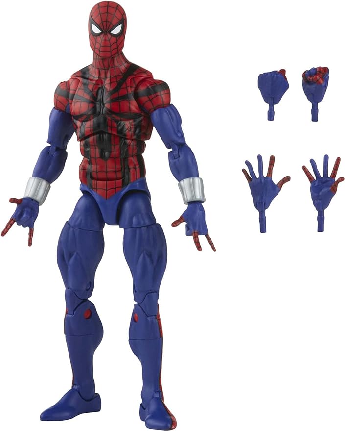 Spider-Man Marvel Legends Series 6-inch Ben Reilly Action Figure Toy, Includes 5 Accessories: 4 Alternate Hands, 1 Web Line FX - Figurio