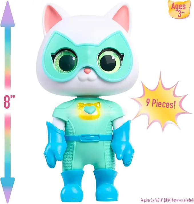 Disney Junior SuperKitties Cat-Tastic Transforming Bitsy, Lights and Sounds Toy Figure, Kids Toys for Ages 3 Up by Just Play - Figurio