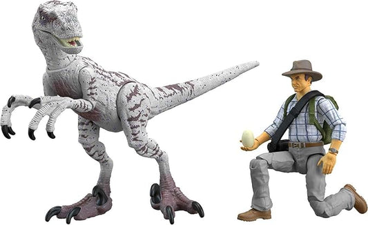 Mattel Jurassic World Mattel Jurassic Park III Hammond Collection Dr. Alan Grant & Velociraptor Pack, Raptor Egg Accessories - Figurio