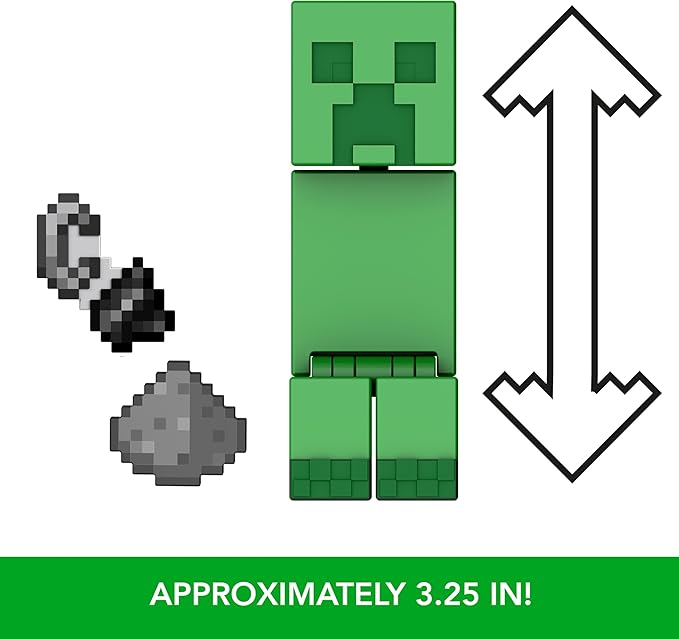 Mattel Minecraft Action Figures & Accessories Collection, 3.25-in Scale with Pixelated Design (Characters May Vary) - Figurio