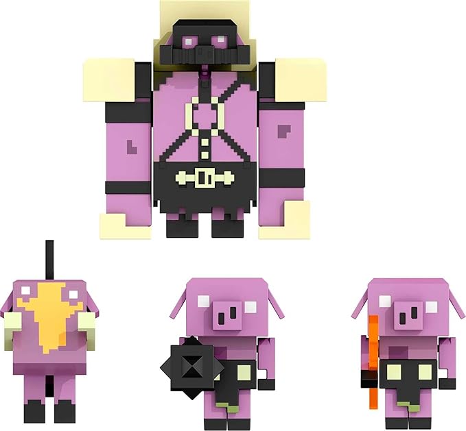 Mattel Minecraft Legends Nether Invasion Pack, Set of 4 Action Figures with Attack Action and Accessories - Figurio