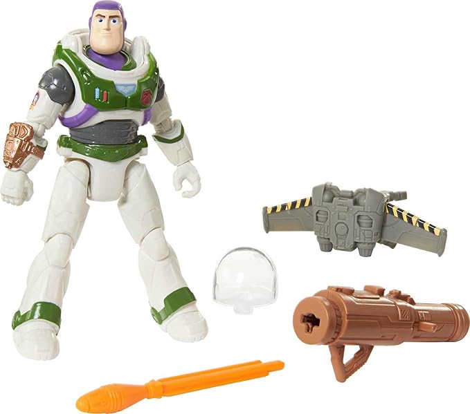 Mattel Disney Pixar Lightyear Action Figure & Accessories, Mission Equipped Buzz Lightyear Figure & Projectiles, Blasting Action - Figurio