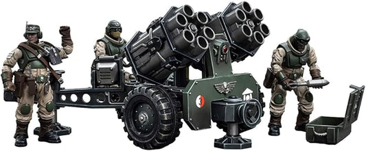 JOYTOY Warhammer 40K 1/18 Action Figures, Astra Militarum Ordnance Team with Malleus Rocket Launcher Perfect for Collectors & Decor, Ideal Gift for Birthdays, Christmas, Character Figure - JT8841 - Figurio