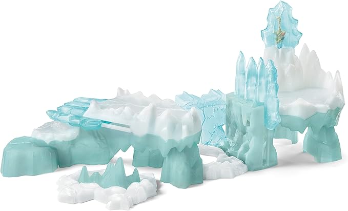 Schleich Eldrador Creatures Attack on Ice Fortress Playset with Ice Monster and Jungle Monster Action Figures - Features Battle Crocodile with Moving Arms and Sabre Tooth Tiger, Gift for Kids Ages 7+ - Figurio