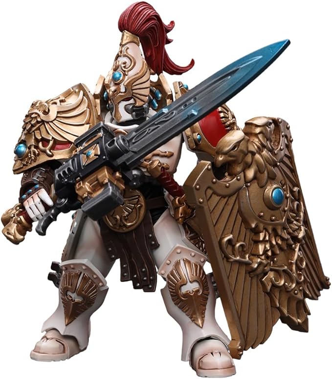 JOYTOY Warhammer 40,000 1/18 Action Figure Adeptus Custodes Solar Watch Custodian Guard with Sentinel Blade and Praesidium Shield Collection Model Birthday Gifts - Figurio